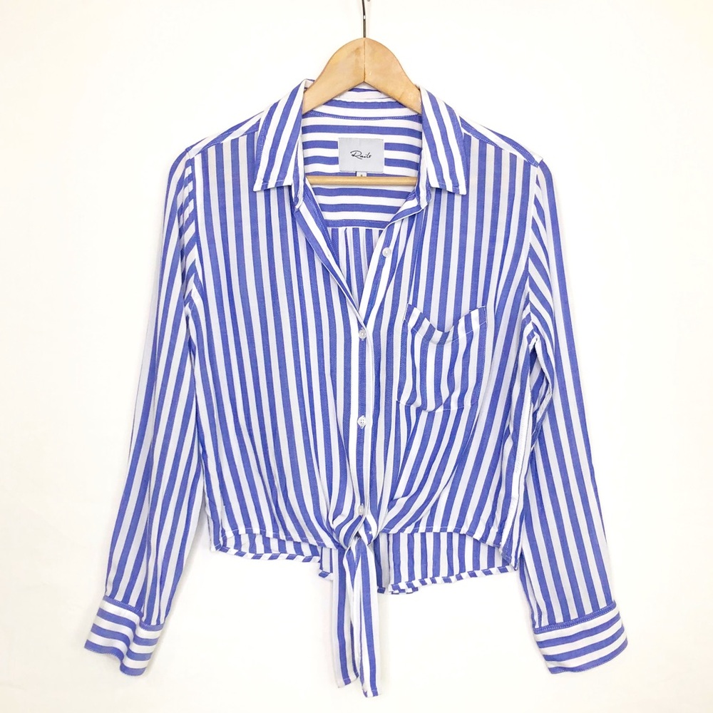 Rails striped button-down tie waist shirt